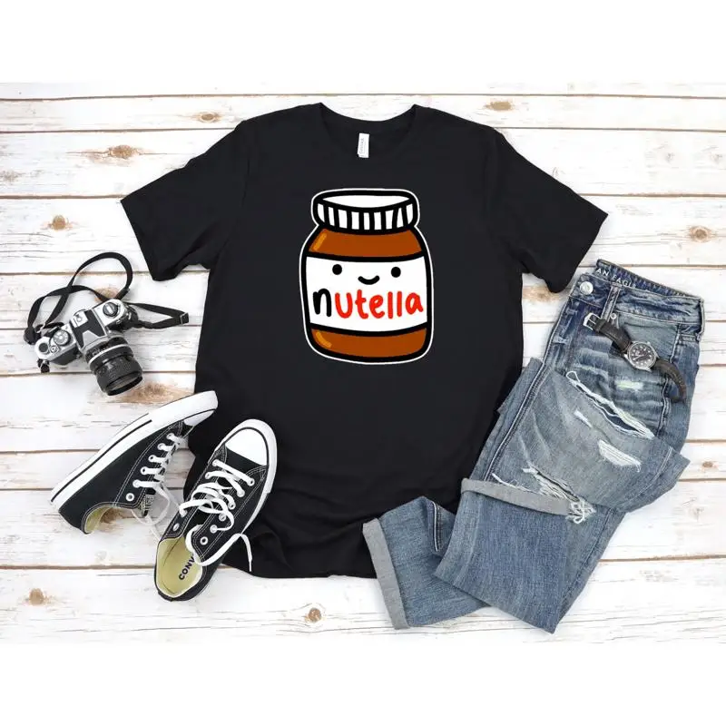 Camiseta dulce Nutella Chocolate negro blanco para hombre T2044
