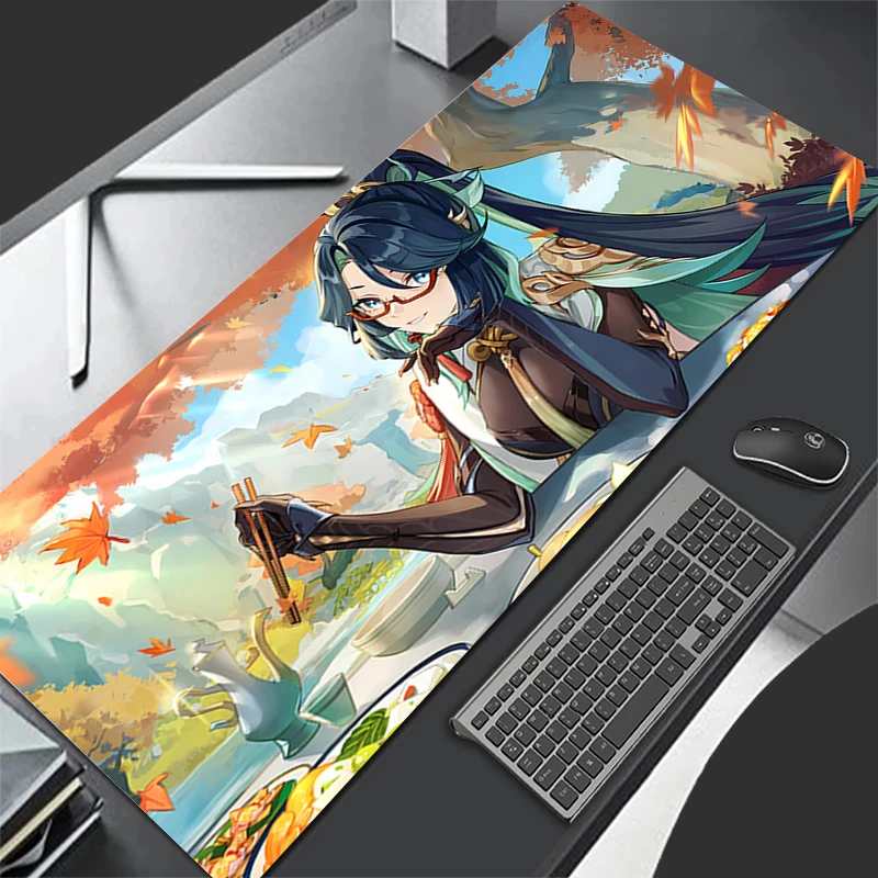 Mousepad Computer Gaming Accessories Keyboard Pad Office PC Rubber Mouse Pad Decoracion Desk G-genshin Impact Xianyun Mouse Mat