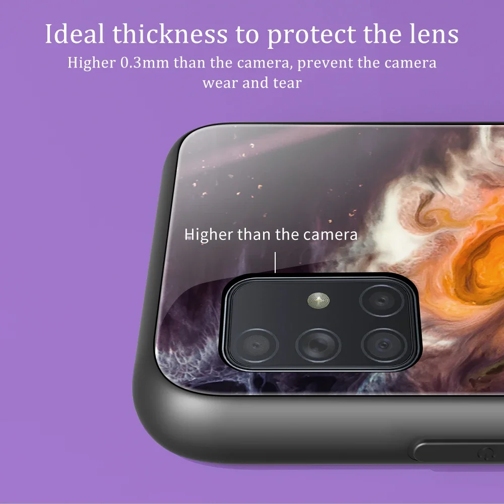 Tempered Glass Case For Samsung Galaxy S24 S23 S21 S20 S22 Ultra FE S10 S9 S8 Plus S10E Marble Painting Silicone Case Back Cover