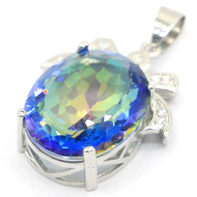 Buy 5 Get 1 Free 39x24mm Big Gemstone 22x18mm 8g Fire Rainbow Mystic Topaz Violet Tanzanite Pink Kunzite Dating Silver Pendant