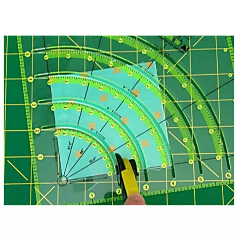 NEW Multifunctional Patchwork Cloth Quilting Ruler Arcs and Fan Quilt Circle Cutter Ruler DIY Sewing Craft Tools