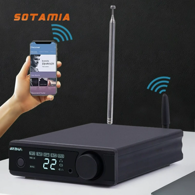 

SOTAMIA TPA3255 Digital Power Amplifier U Disk High Power Dual Channel 150W*2 Fever Grade HIFI Bluetooth 5.3