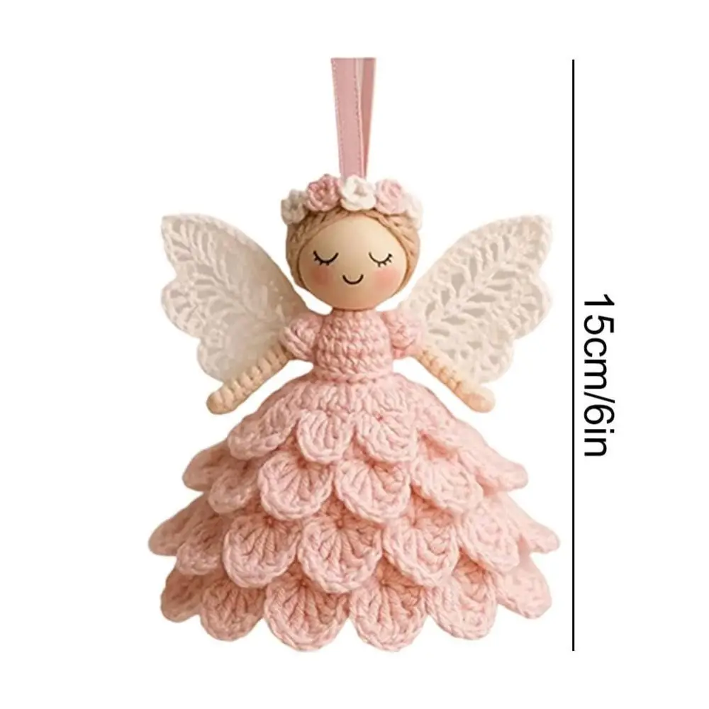 Kit diy de crochê anjo ornamento kit fácil starter artesanato pendurado ornamentos crochê boneca ornamento criar seu próprio kit de artesanato de crochê