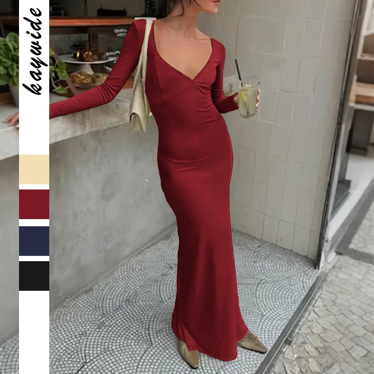 Haut de gamme longue Sved hanche charnière Dr taille haute couleur Pure fibre de Polyester régulier Sve jupe moulante automne saison femmes Dr