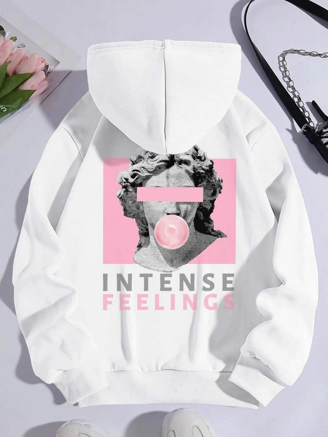 Sculpture Intense Feelings Printing Women Hoodies Casual Sports Tide Hoody Fleece Warm Comfortable Hooded Fashion Street Clothes