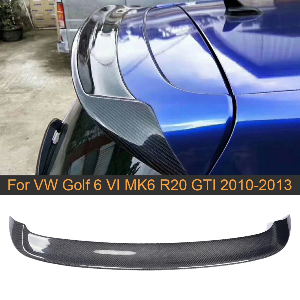 High Quality Carbon Fiber Car Rear Wing Spoiler For VW Golf 6 VI MK6 R20 GTI 2010-2013 Auto Car Spoiler Wing Boot Lip Black FRP