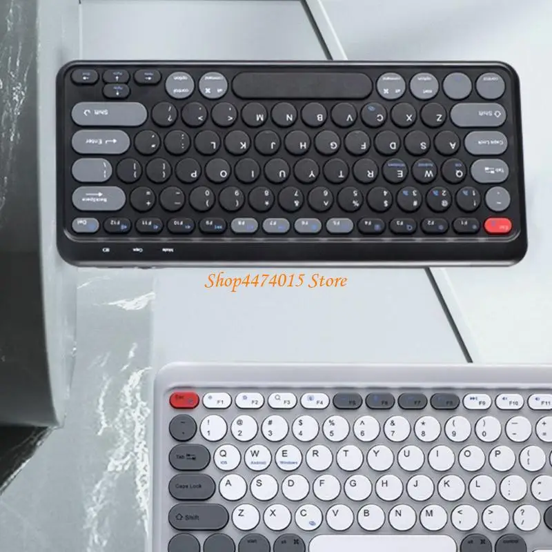 

K1AA 78 Keys Wireless Keyboard Ergonomic 2.4G BT5.0 USB for 3 Devices Simultaneously
