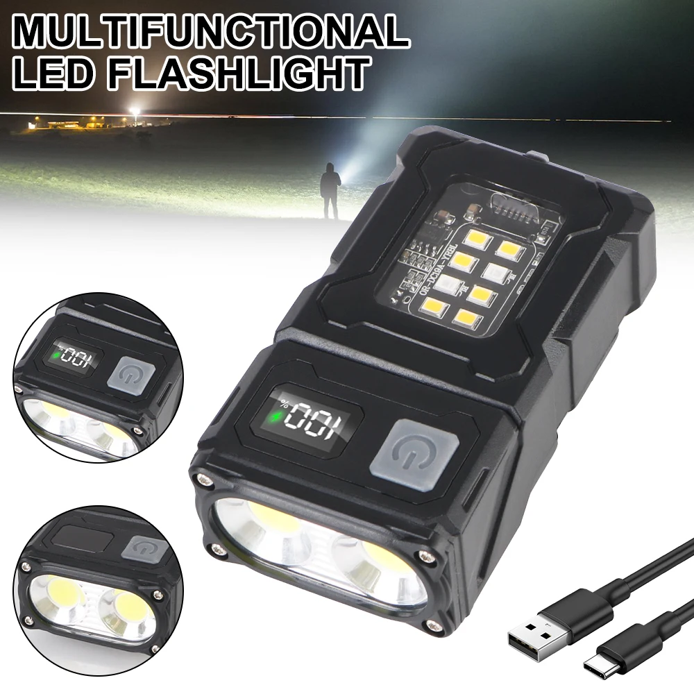 High Brightness Flashlights Spotlights Hiking Forest Camping Working Rechargeable Emergency Illumination Portable Flood Lamps