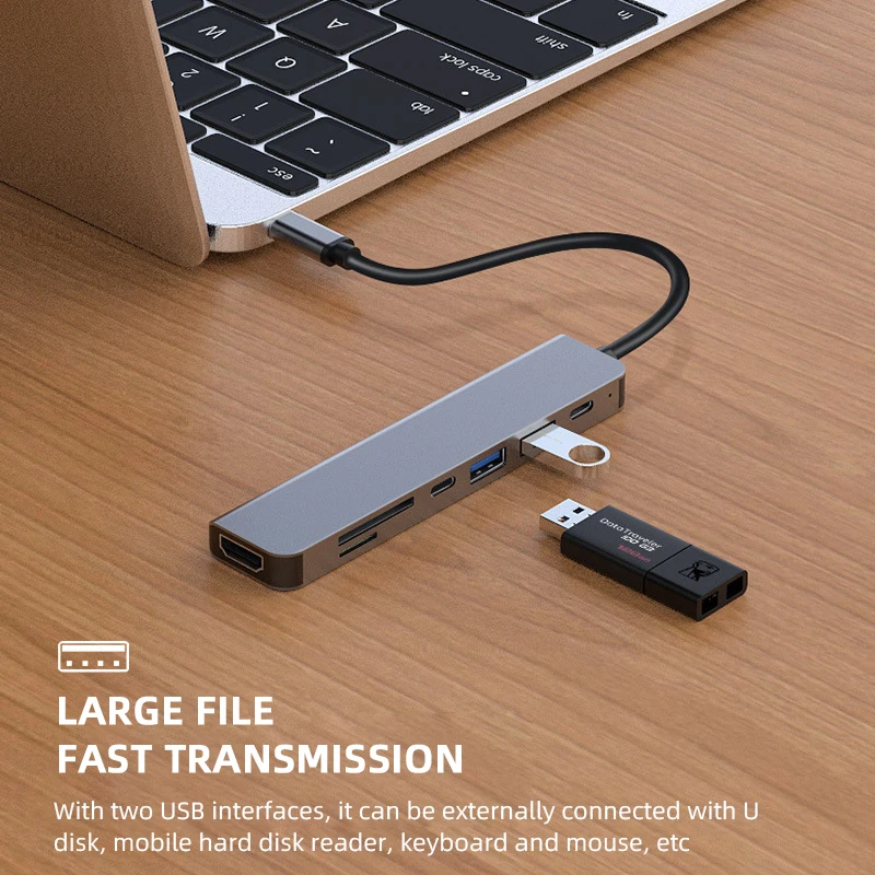 Hub Hub per Docking Station multifunzione di tipo c convertitore esterno Hdmi per schermo grande connettore per Laptop Usb