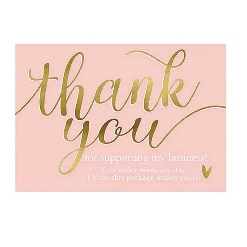 50 Pcs Thank You For Supporting My Small Business Reflective Laser Appreciate Cards Greeting Postcard For Online Retail Shopping