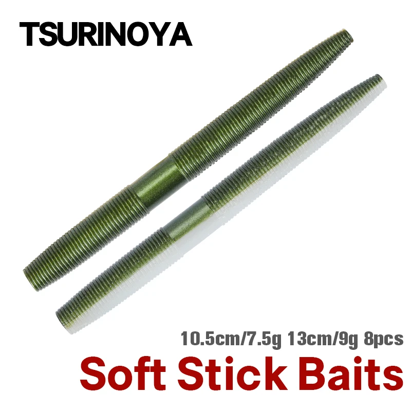 

TSURINOYA Lifelike Worm Soft Lure 105mm/7.5g 130mm/9g Fishing Silicone Artificial Bait Fishy Smell Bass Lures Wacky/Texas Rig