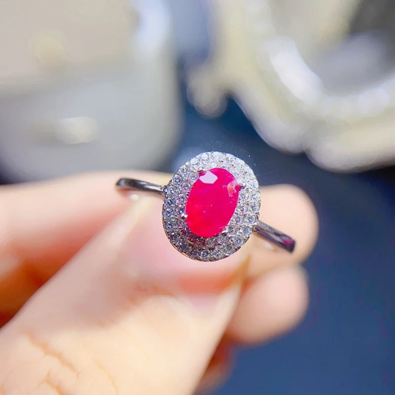 Natural Ruby jewelry sets for women rings earrings pendant silver 925  luxury gem stones 18k gold plated free shiping items image 6