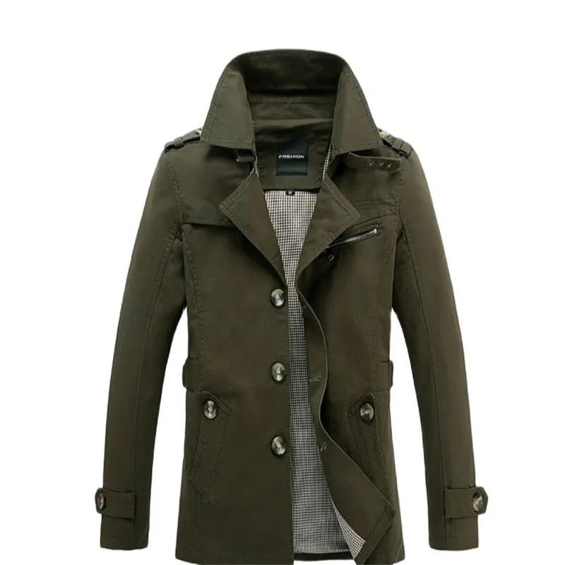남성 트렌치 코트 새로운 패션 디자이너 브랜드 의류 남자 롱 코트 가을 봄 방풍 슬림 트렌치 코트 플러스 사이즈
