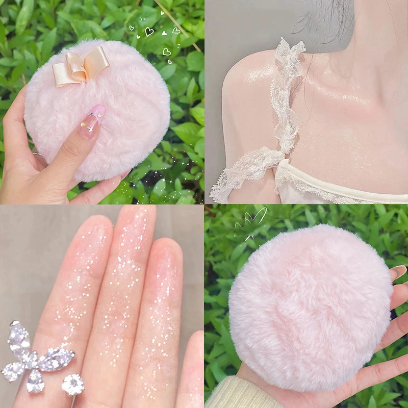 Soft Makeup Highlighter Puff, Glitter, Cintilante, Rosto, Corpo, Fundação, Beleza, Esponja Ball, Plush Peach Ball, Cosmetic Tool for Gift