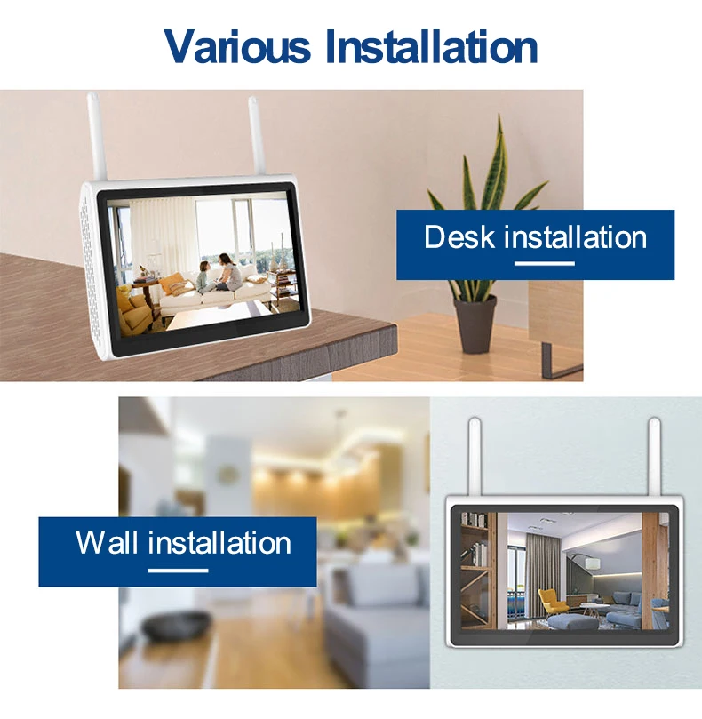 كاميرا لاسلكية ذات 4 قنوات Nvr للتخزين السحابي الخالي من الشمس، كاميرا مراقبة Wifi Cctv Kit