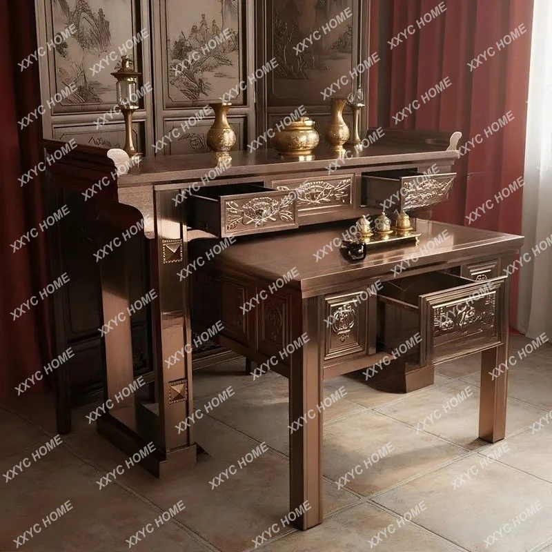 

LThickened stainless steel shrine table for household shrine platform rural living room incense case Buddhist hall