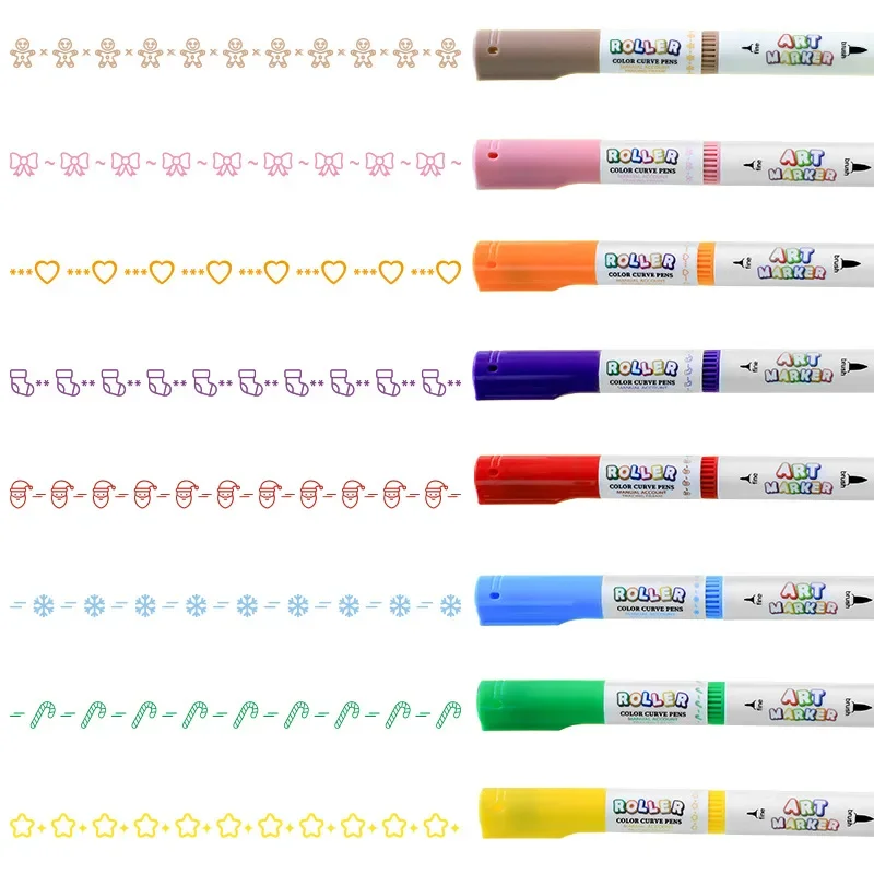 Cute Press Type Decorative Pen DIY Creative Cartoon Pattern Decorative Scrapbooking For Diary Multi Functional Marker Pen