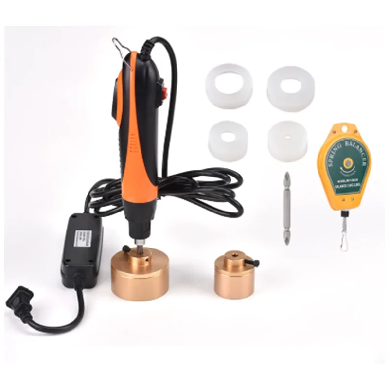Handheld Electric Capping Machine, High Torque Adjustable Speed Screw Cap Tightener for Plastic Bottle Packaging