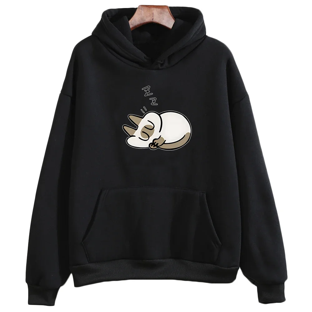 

Siamese Cat Azuki Is The Center of The World Nobeko Oversized Hoodie Girls Kawaii/Cute Cartoon Long-sleeved Sweatshirt O-neck