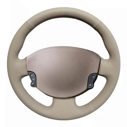 Car Steering Wheel Cover Soft Beige Artificial Leather For Renault Megane 2 2003-2008 Kangoo 2008 Scenic 2 2003-2009