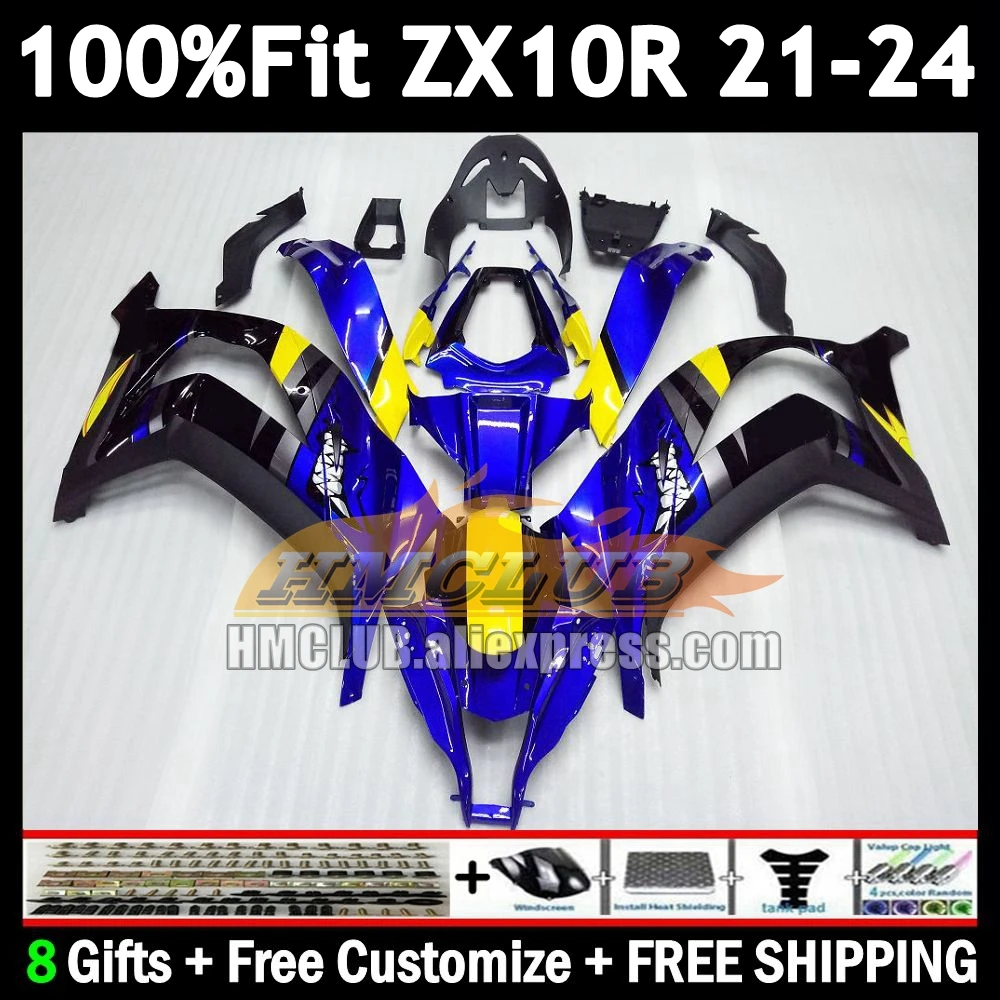 Injection Body For KAWASAKI blue black NINJA ZX-10R ZX 10R 10 R 2021 2022 2023 2024 172No.2 ZX1000 ZX10R 21 22 23 24 Fairing