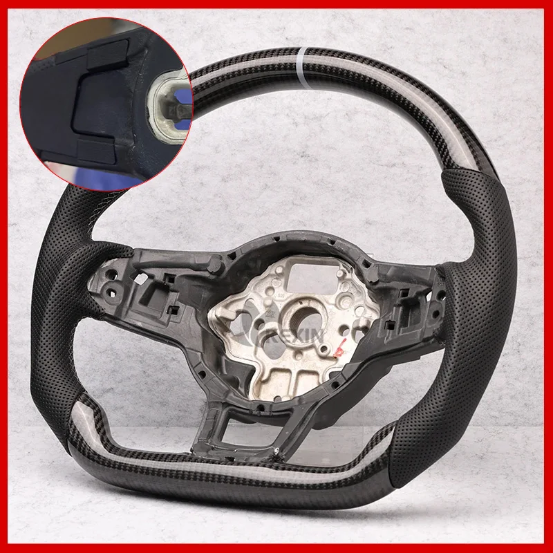 Koolstofvezel Stuurwiel Leer Voor Volkswagen Golf 7 7.5 GTI GTD GTE R 2013-2020 Polo GTI Tiguan passat DSG