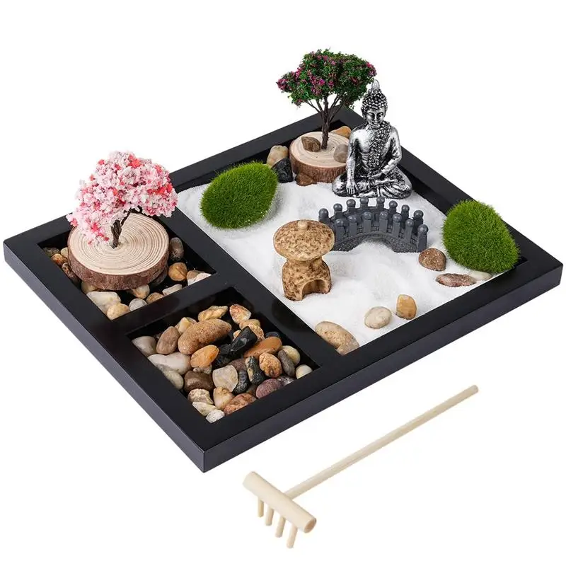 

Mini Zen Garden Authentic Zen Garden Kit Zen Garden Accessories Kit With Bamboo Tools Home Office Desktop Meditation Decor