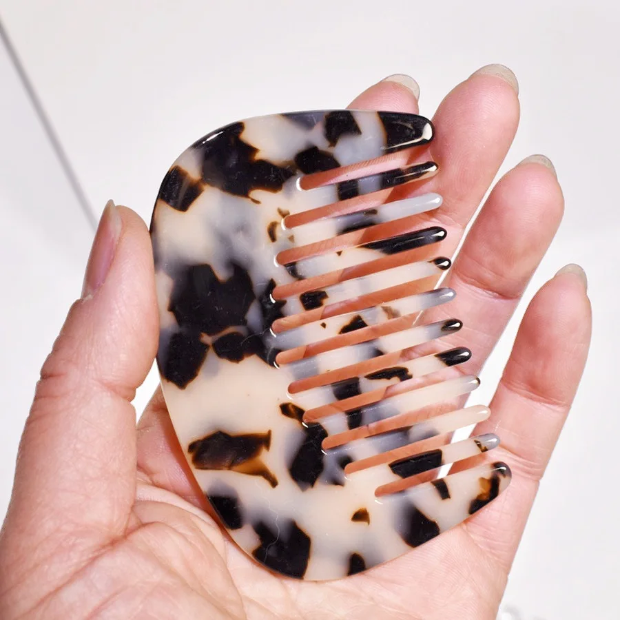 

Ацетатная маленькая расческа для волос для женщин и девушек, ретро-дизайн с мраморным узором, массажная, антистатическая, портативная карманная расческа для укладки волос