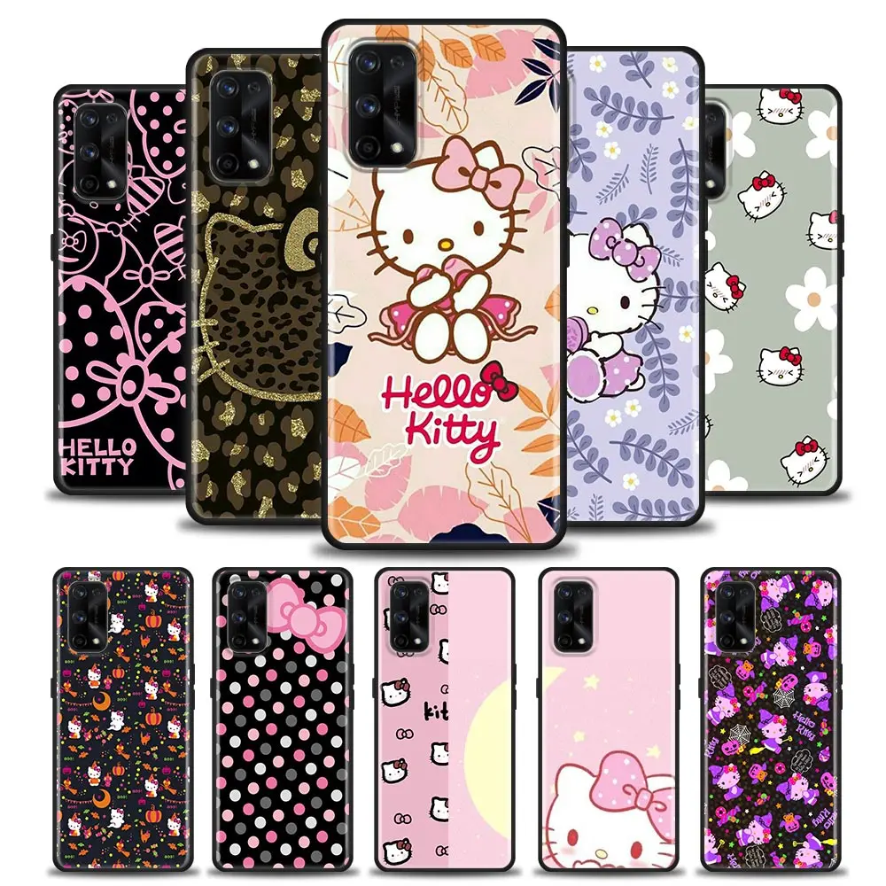 Cute Cat Hello K-k-Kitty Funda Case For Realme GT 2 Pro Master Neo2 NARZO 50 50I 50A 5G C35 C33 C31 C30 C21 V25 Case Shell Capa