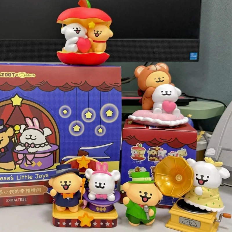 

Genuine Maltese Happy Moments Series Blind Box Kawaii Figurine Couple Gift Desktop Decor Mystery Box Ornament Anime Gift Toy