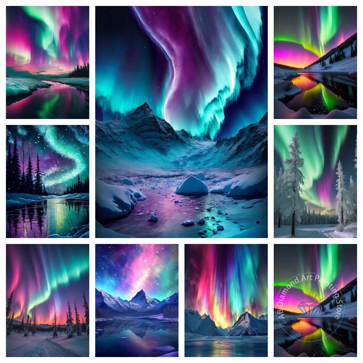 

5D AB Diamond Painting Art Painting Aurora Landscape Mosaic Embroidery Cross Stitch Set DIY Art Handmade Home Decoration Gift