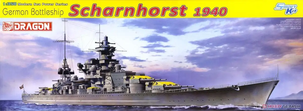 DRAGON 1062 1/350 German Battleship Scharnhorst 1940 Off the coast of Norway Model Kit