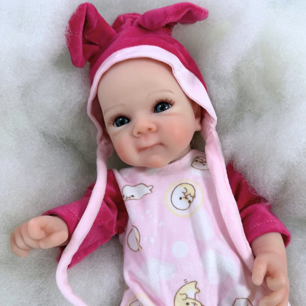 13 Inch Felicia Reborn Doll Full Solid Silicone Flexible Elastic Super Soft Cute Squishy Silicone Lifelike Reborn Bebe