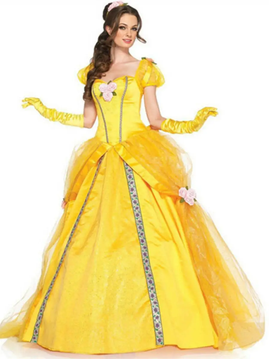 

Взрослый костюм Beau And the Beast Belle Princ Dr на Хэллоуин, косплей, хлопок, аниме Dr, женский традиционный китайский сгусток...