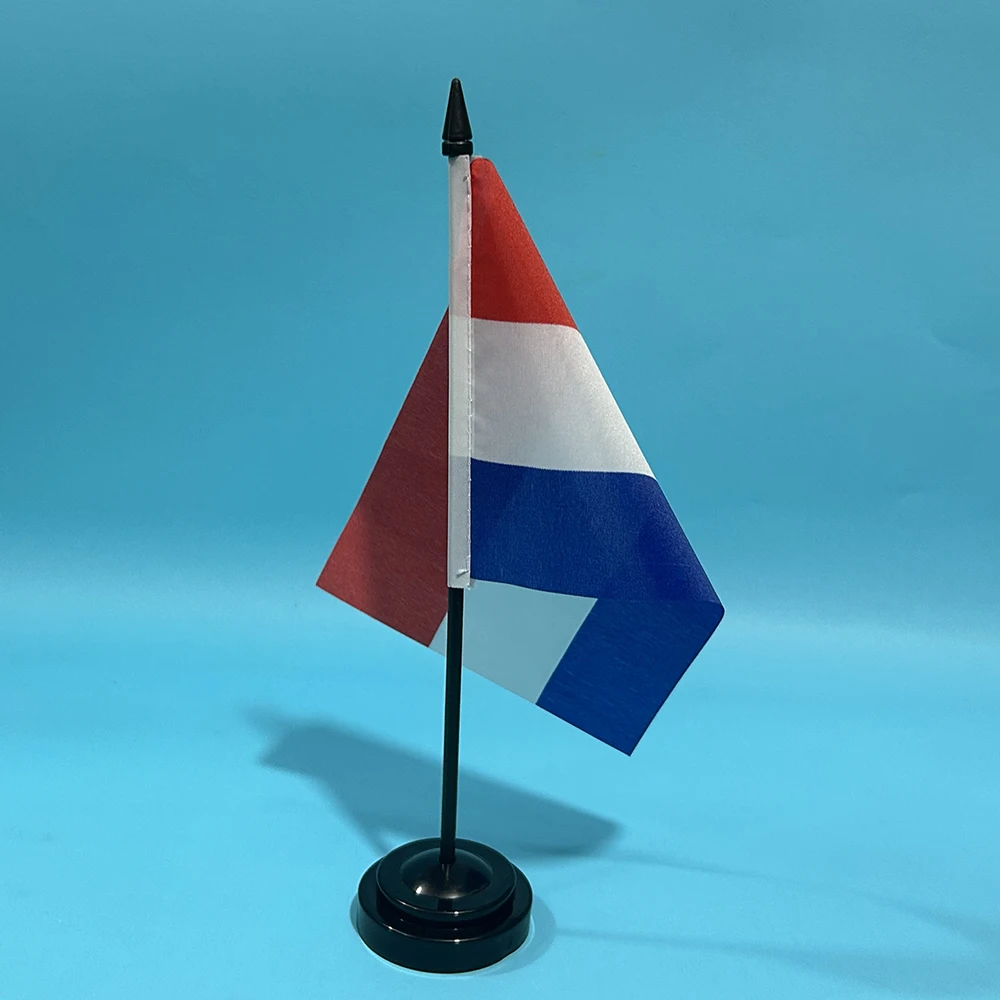 SKY FLAG14x21cm Bandeira de mesa de escritório Bandeira da Holanda bandeira de mesa de poliéster Bandeira nacional da Holanda Ornamentos de mesa Bandeiras