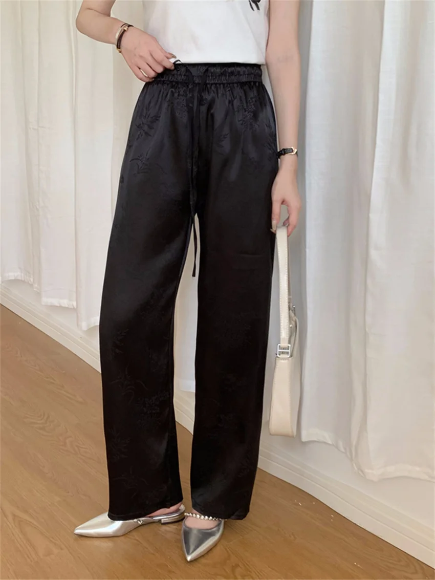 Alien Kitty 2024 Retro Wide Leg Pants Women Chic Casual Straight New Slim Summer Elegant Hot Sale Mujer Mopping Office Lady