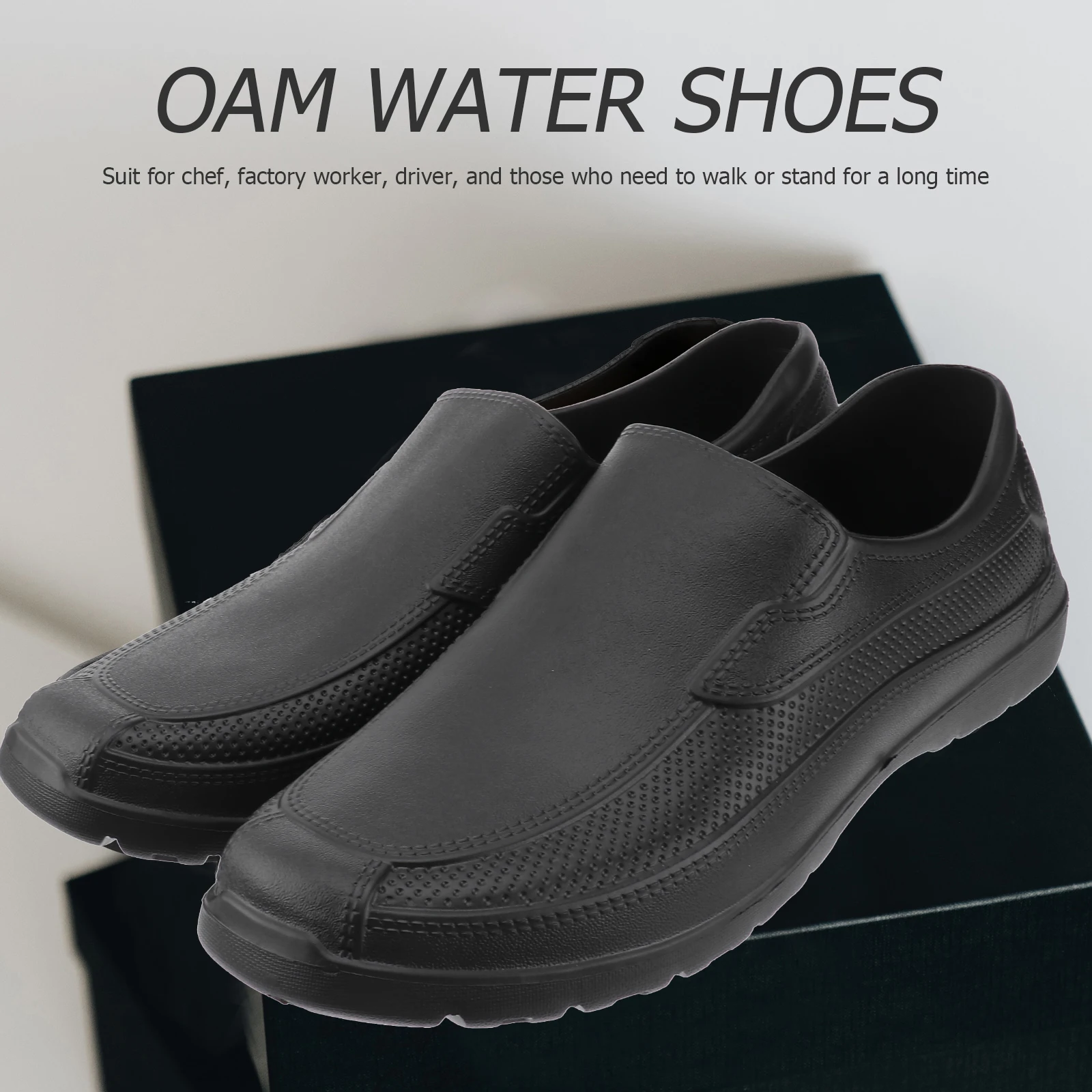 

EVA Shoes Non-slip Wear Resistant Chef Shoes Lightweight Comfortable Kitchen Oil-proof Shoes (40 Code, Black)
