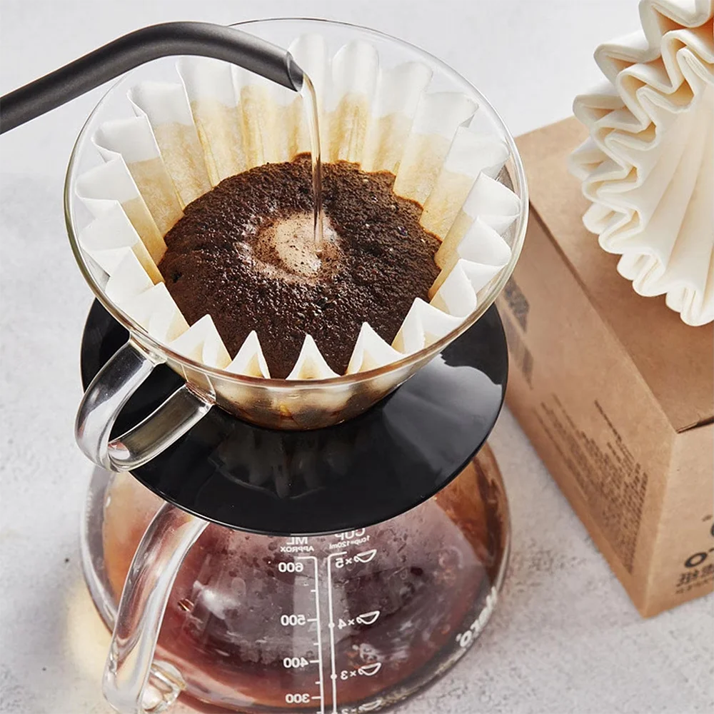50/100PCS Basket Coffee Paper Filter Pour Over Filter Papers