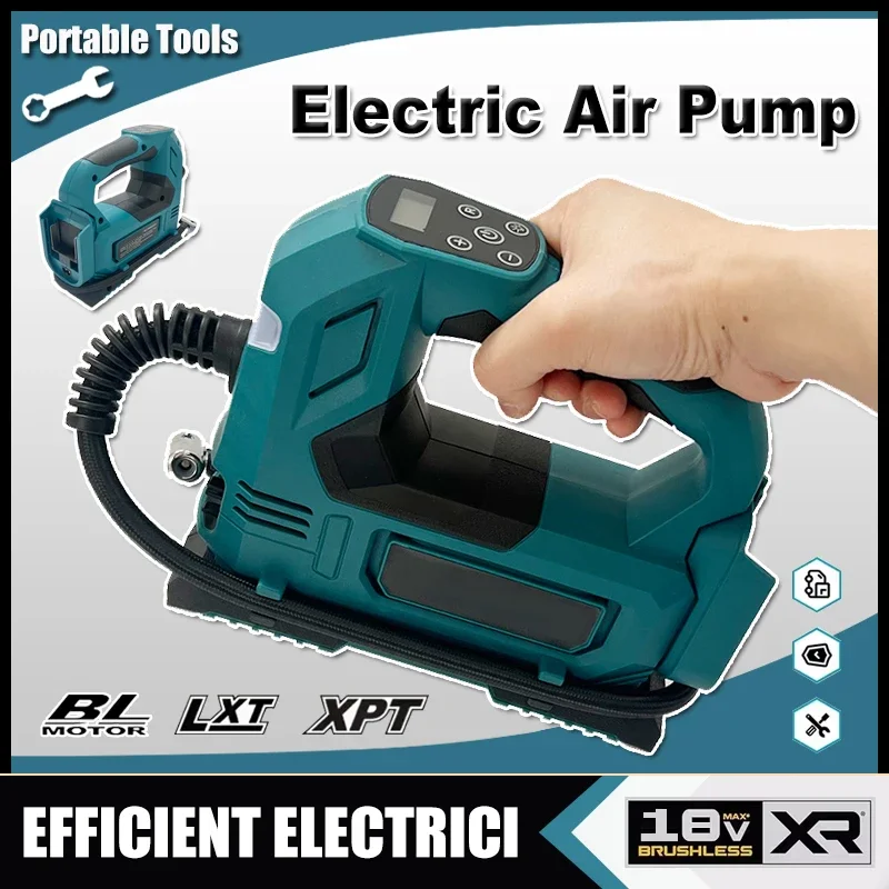 

Portable Cordless Tire Inflator Electric Air Pump Handheld Air Compressor For Car Bicycle Tires Ball For Makita 18V Battery
