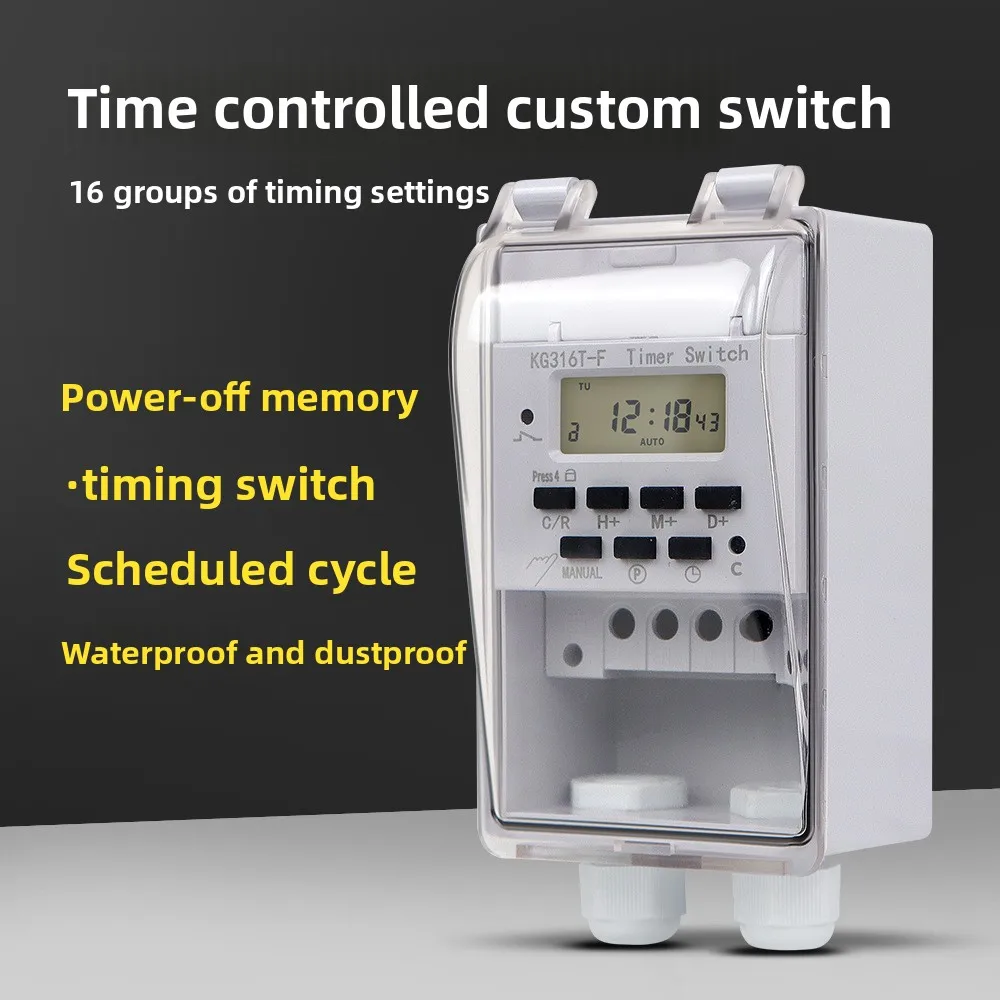 KG316T-F Timer Rain Control Switch 220V Timing Replaceable Battery Outdoor Waterproof Timing Switch