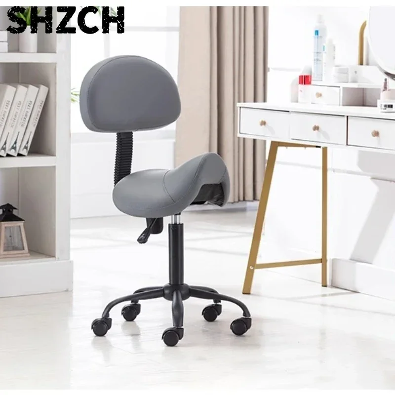 Beauty Salon Saddle Stool 360° Swivel Hydraulic Lift Chair Ergonomic Dental Work Seat Anti-Fatigue Salon Stool with PU Cushion