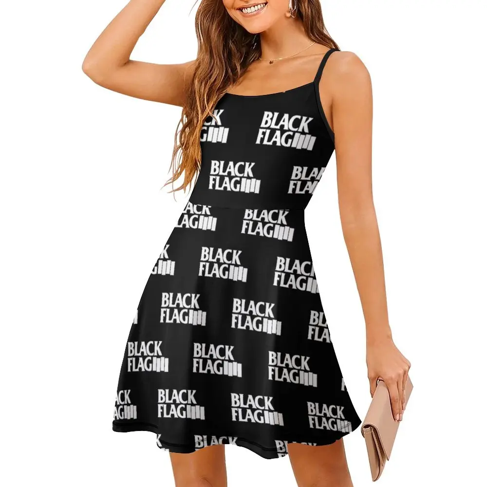 Black Flag Women's Sling Dress Funny The Dress Graphic Vintage Sexy Woman's Clothing Cocktails