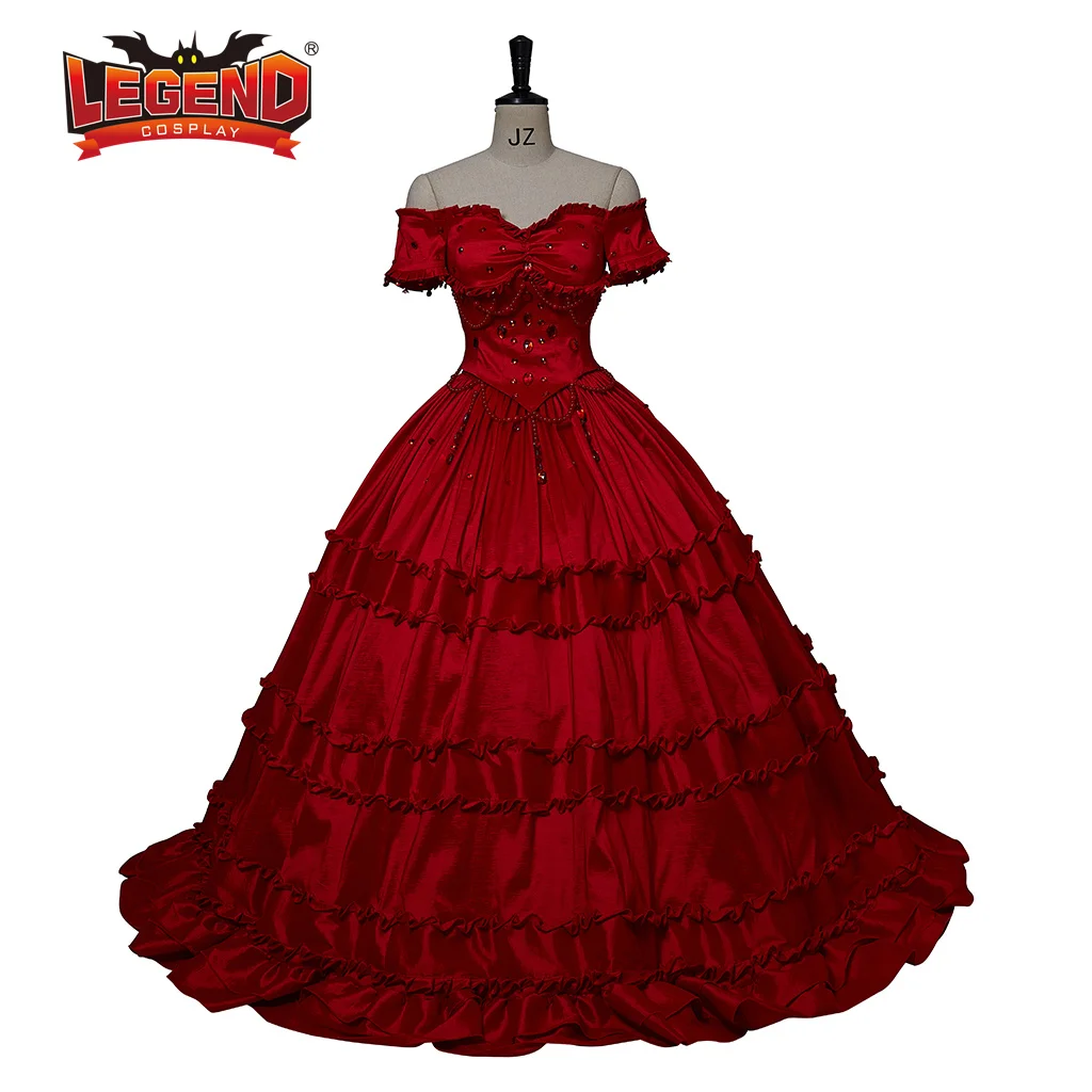 Tanz Der Vampire Sarah Chagal Cosplay Red Dress Off The Shoulder Victorian Gothic Vampire Ball Gown Wedding Dress for Women