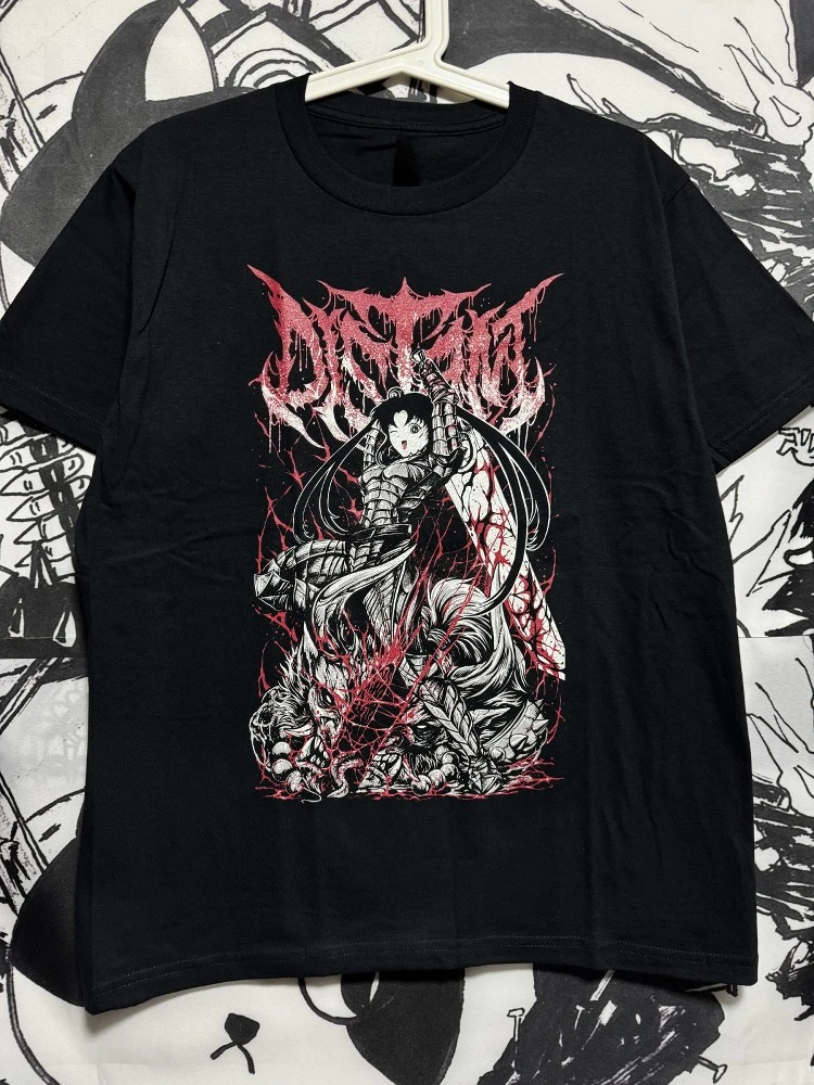 

Dutch New School Band Peripheral Metal Rock Cotton T-Shirt Metal Short-sleeved Black Pure Cotton Tee Pure Cotton Dark