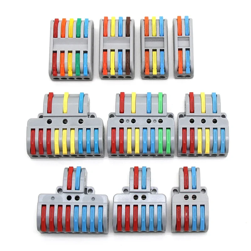 Mini Fast Wiring Cable Connectors 1/2/3/4/5 Way SPL Universal Compact Splitter Electrical Conductors Push-in Home Terminal Block