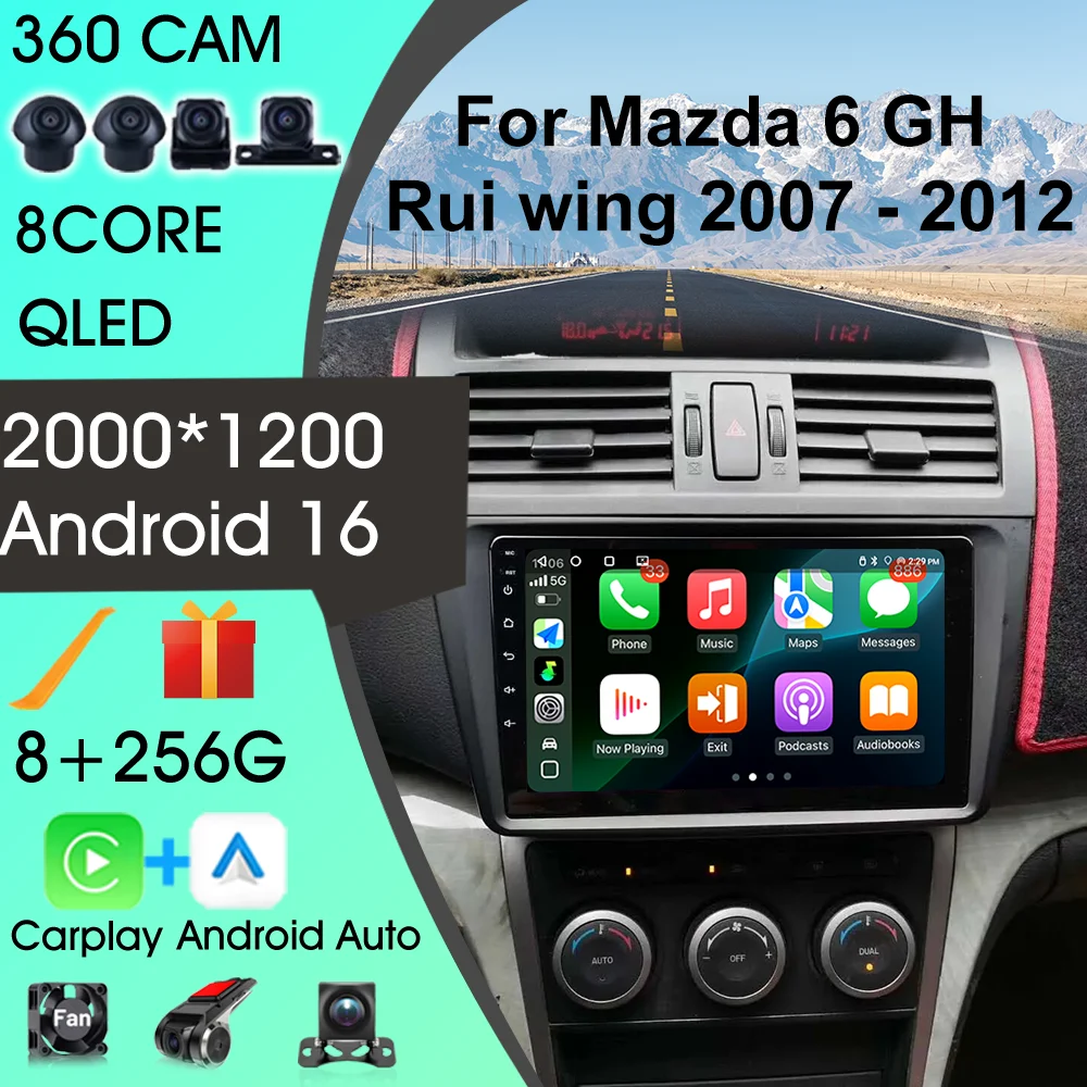 

Car Intelligent System for Mazda 6 GH Rui wing 2007-2012 Carplay Android Auto Car Radio IPS Screen GPS Navi DSP Stereo Autoradio