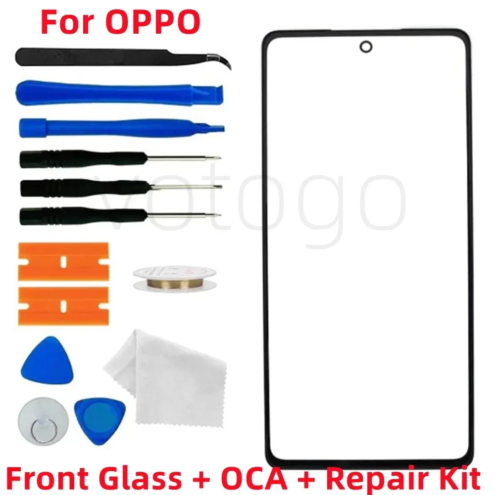 Outer Glass Screen + OCA For OPPO Reno 12 11 10 9 8 7 6 Pro+ Plus 12F 11F 5F 4F Lite 8T 5G Front LCD Display Touch Lens Replace