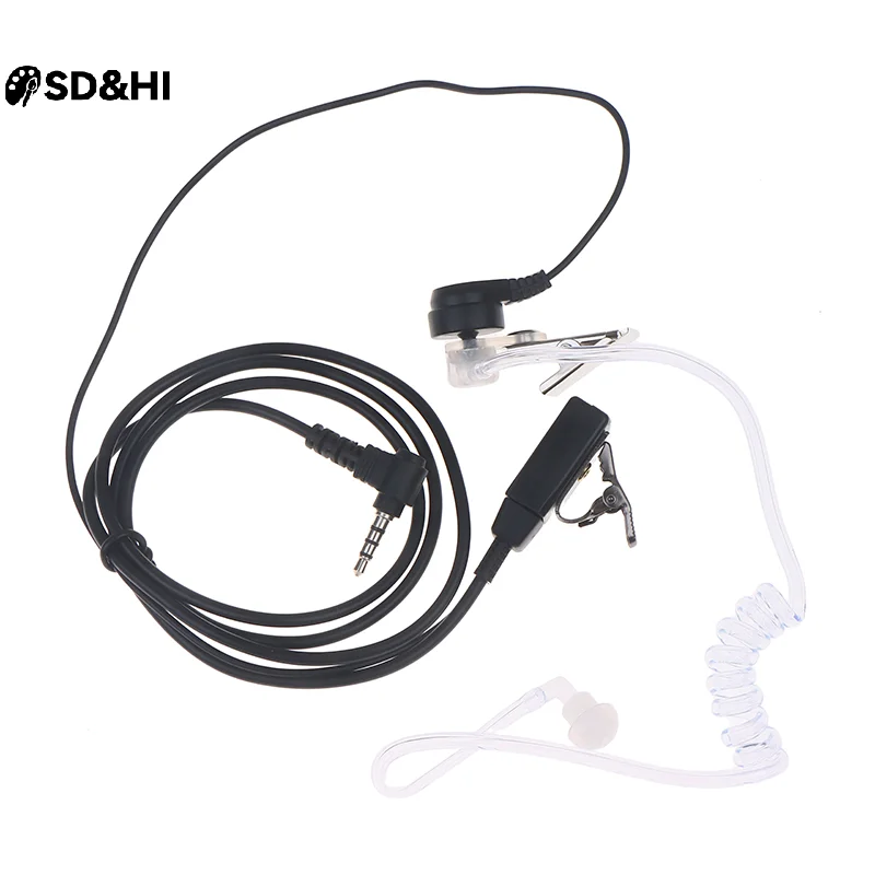

3.5mm Earpiece 1Pin Radio Air Covert Acoustic Tube Earpieces Headset With PTT Mic
