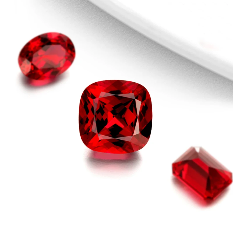 

Top Cushion Shape Pigeon Blood Lab Grown Ruby Gemstones Synthetic Ruby Loose Gems with AGL Certificate for Jewelry Making