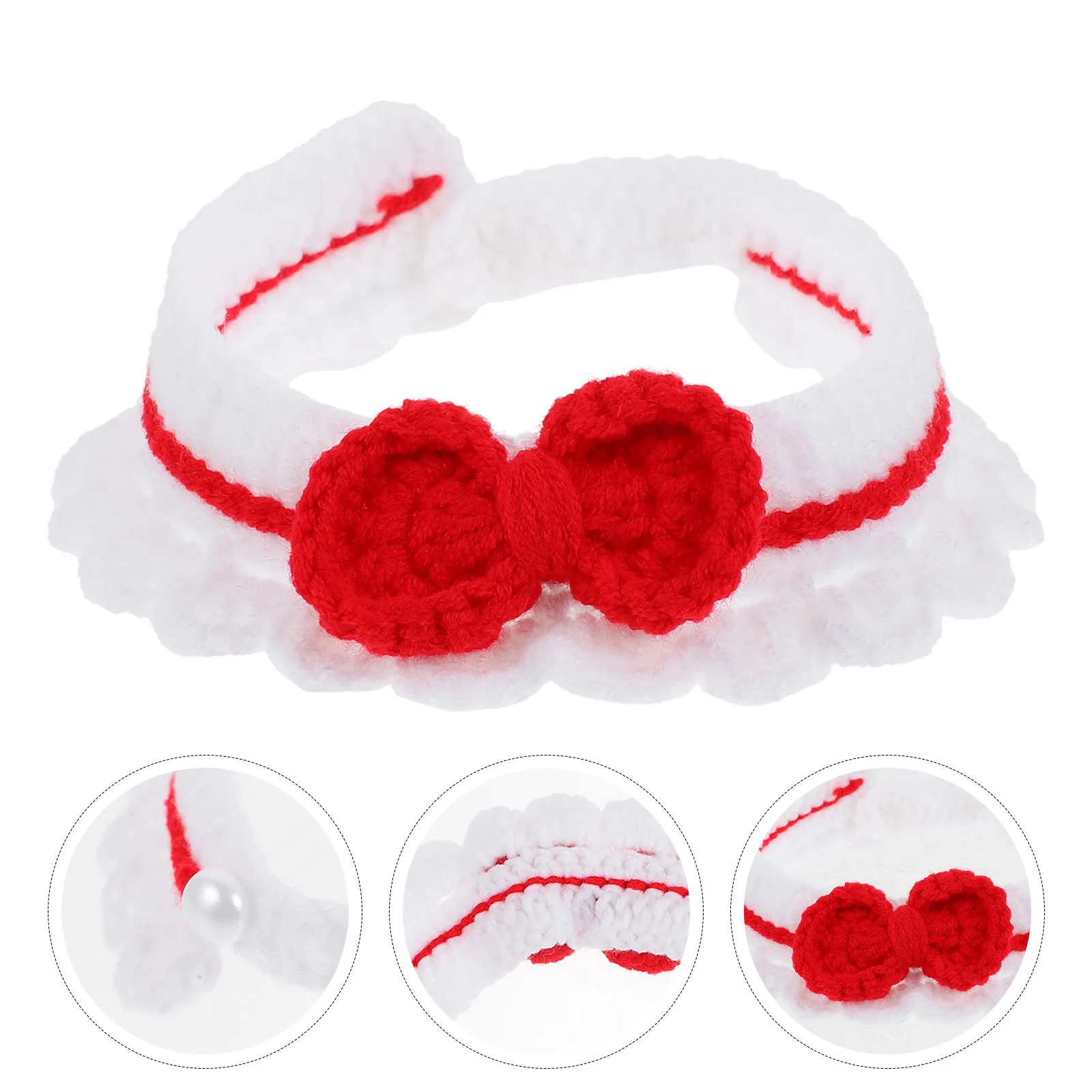 

Stylish Pet Collar Adorable Knitted Neck Decoration for Cats Dogs Light Weight Easy to Carry Store Festive Look